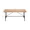 3.5ft. Beige Chinese Fir and Metal Industrial Bench
